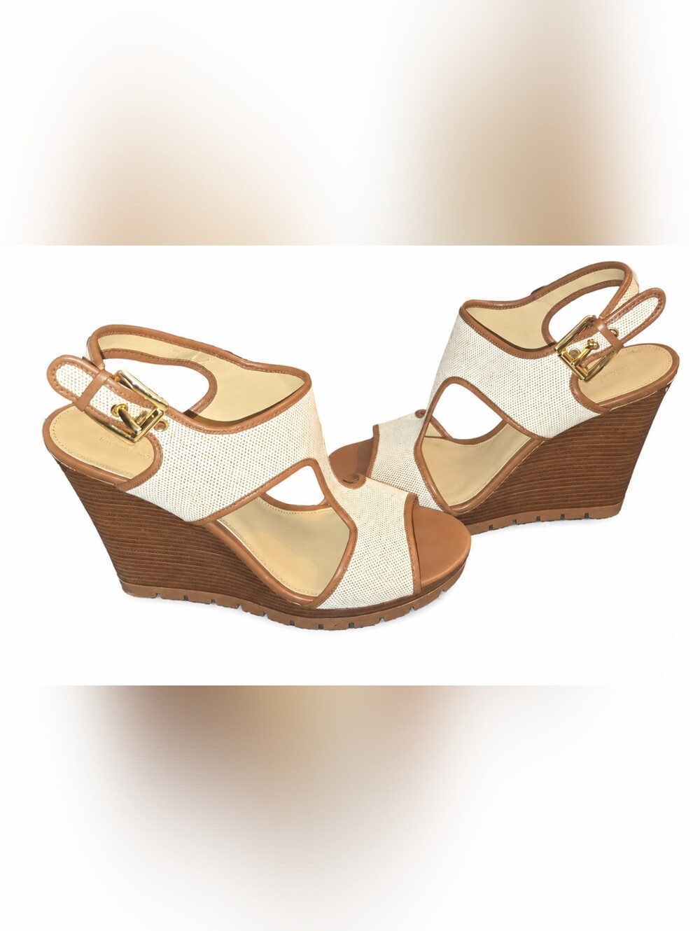 MICHAEL Michael Kors Gillian Wedge Sandals - Size 10